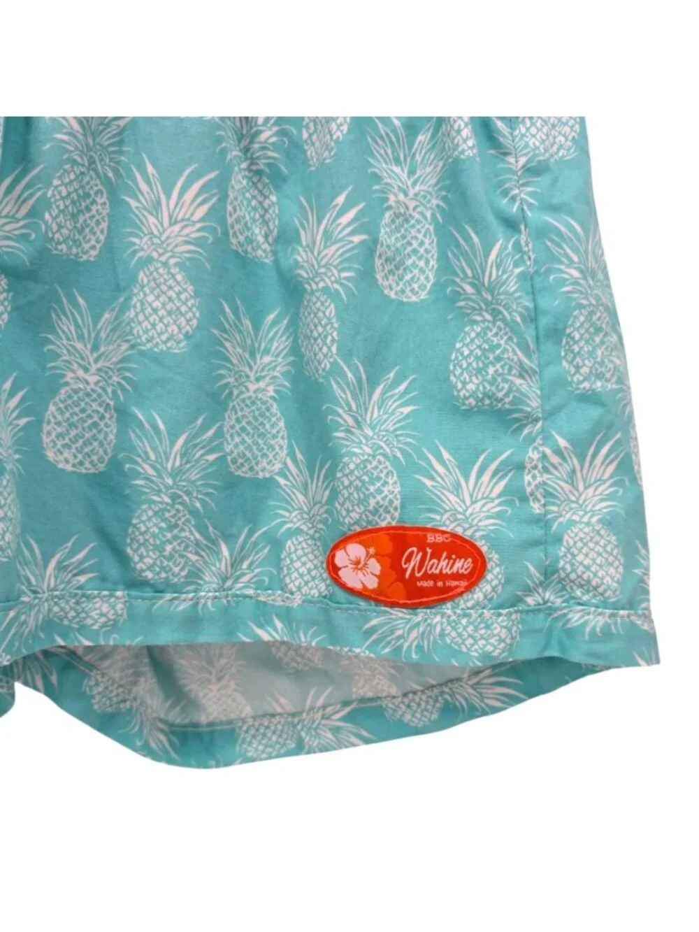 BBC Wahine Girls XL Shorts Pineapple Blue Pull On Beach Tropical Summer Hawaiian